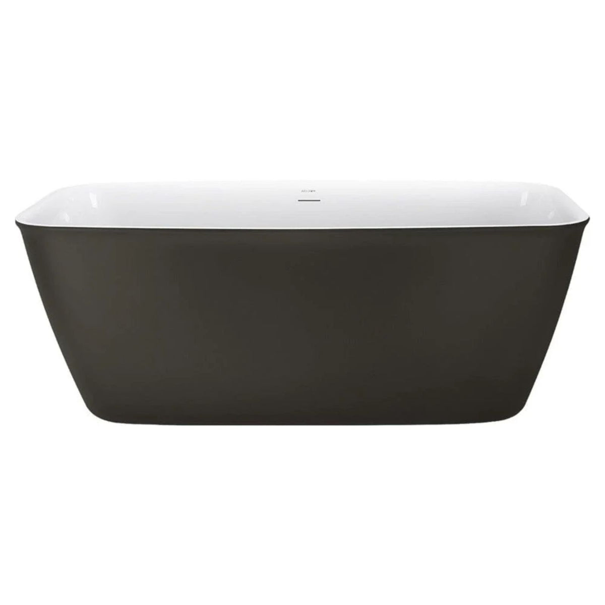 59 Inch Gray Acrylic Soaking Tub Freestanding with Flatbottom Design