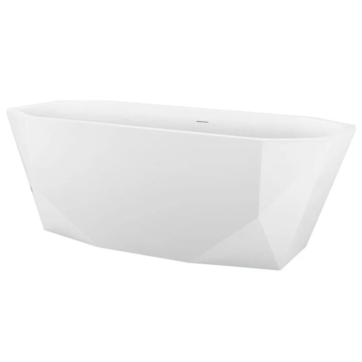 63 Inch Modern Rectangular Acrylic 
Soaking Bathtub