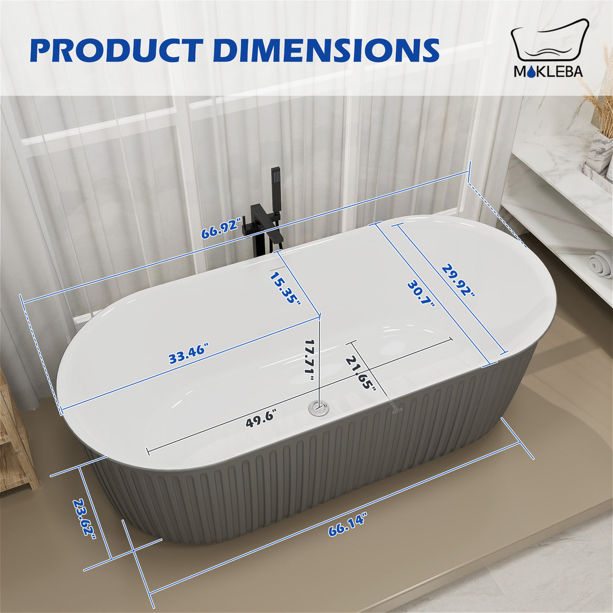 Bathtub Product Dimensions Gray