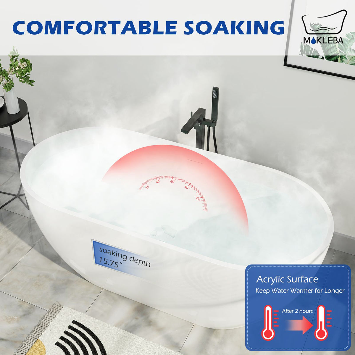 Comfortable Soaking Depth