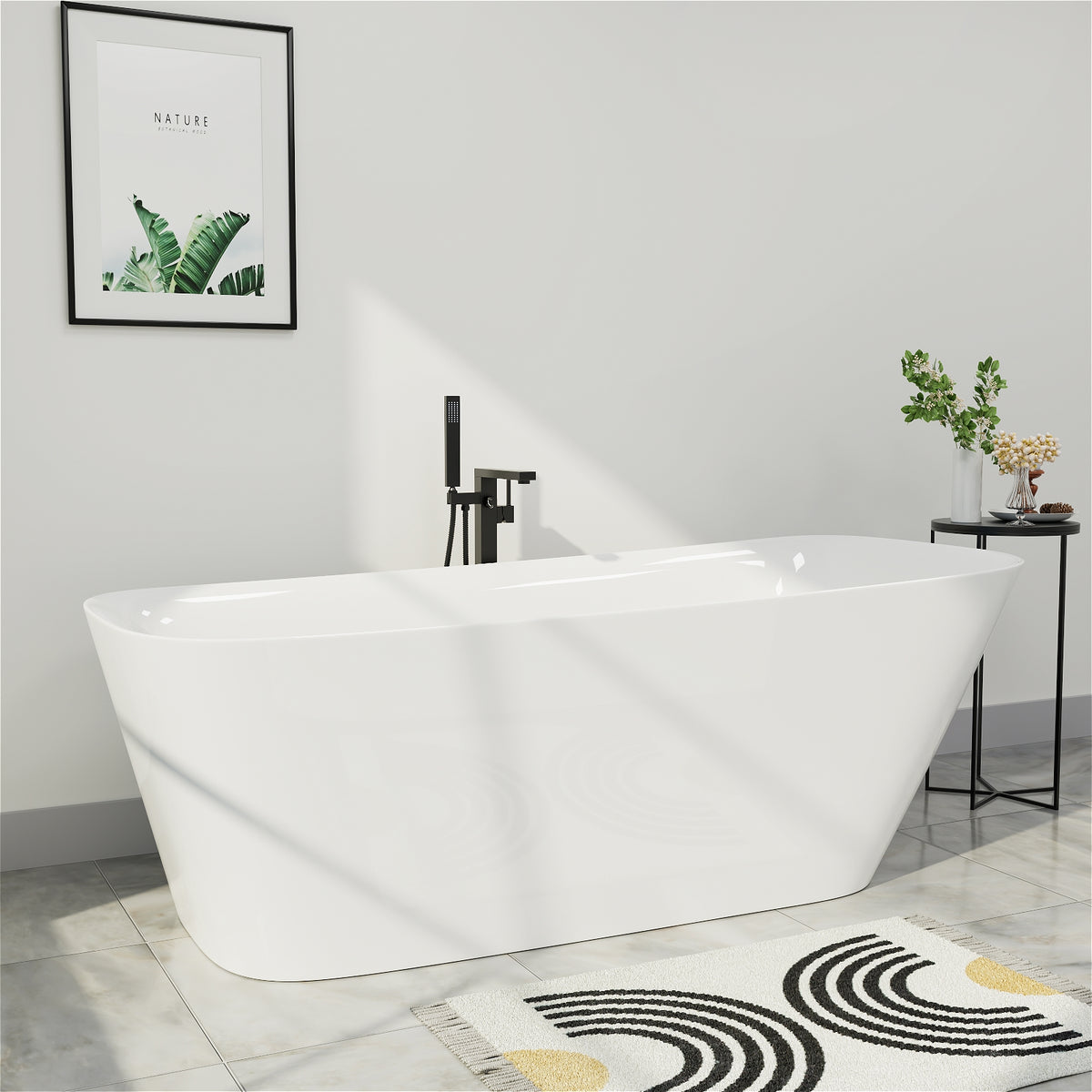 Elegant Freestanding Slipper Tub 59 Inch