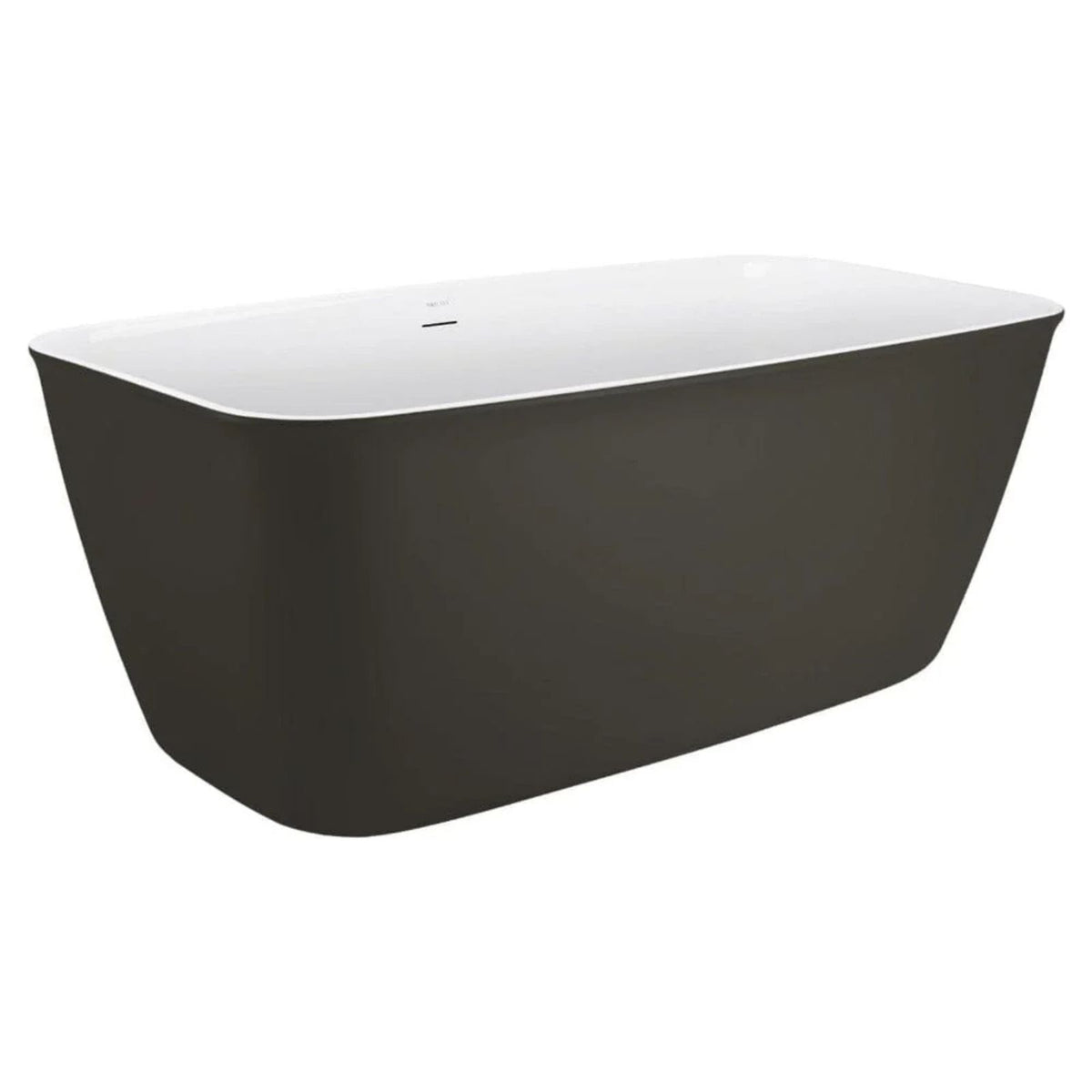 Freestanding Gray Rectangular Tub with Center Drain