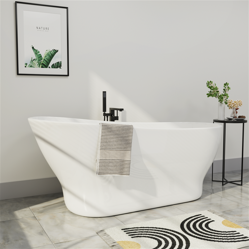 Glossy White Acrylic Slipper Tub by Mokleba