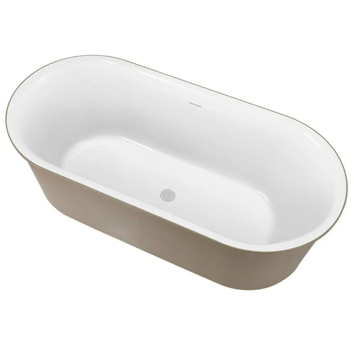 Khaki Stone Resin Freestanding Tub