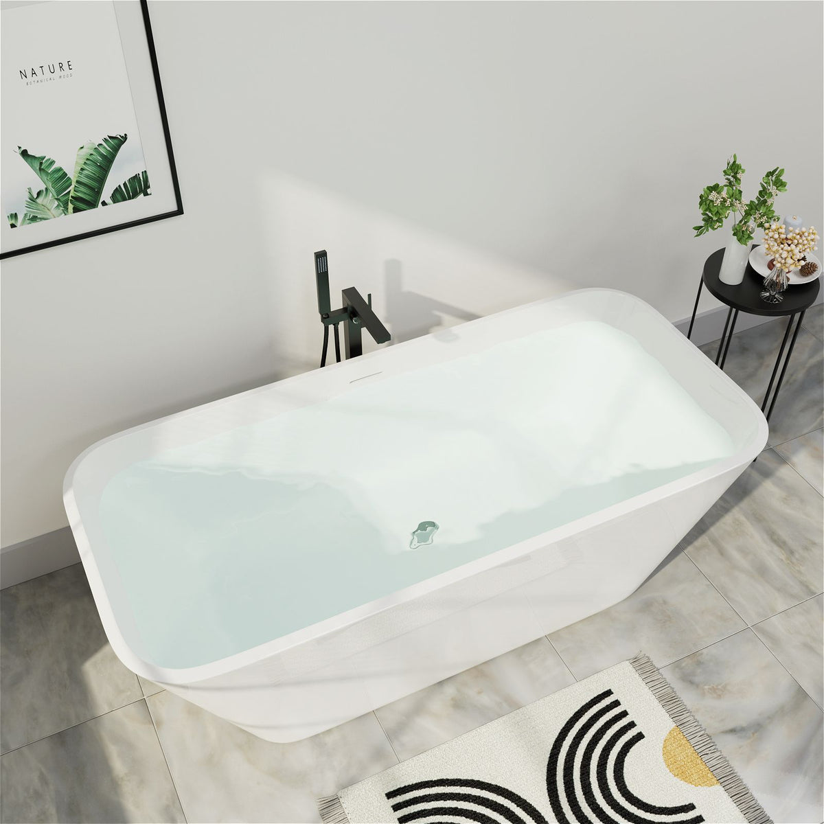 Mokleba 59 Inch Freestanding Soaking Tub