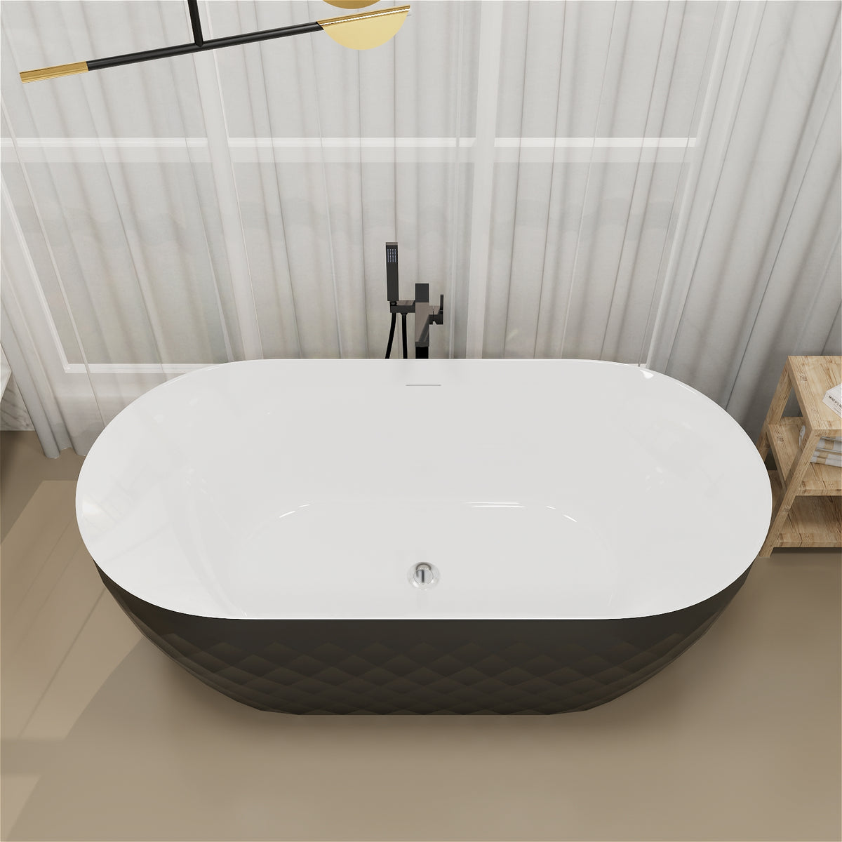 Mokleba 59" Soaking Tub with White Interior