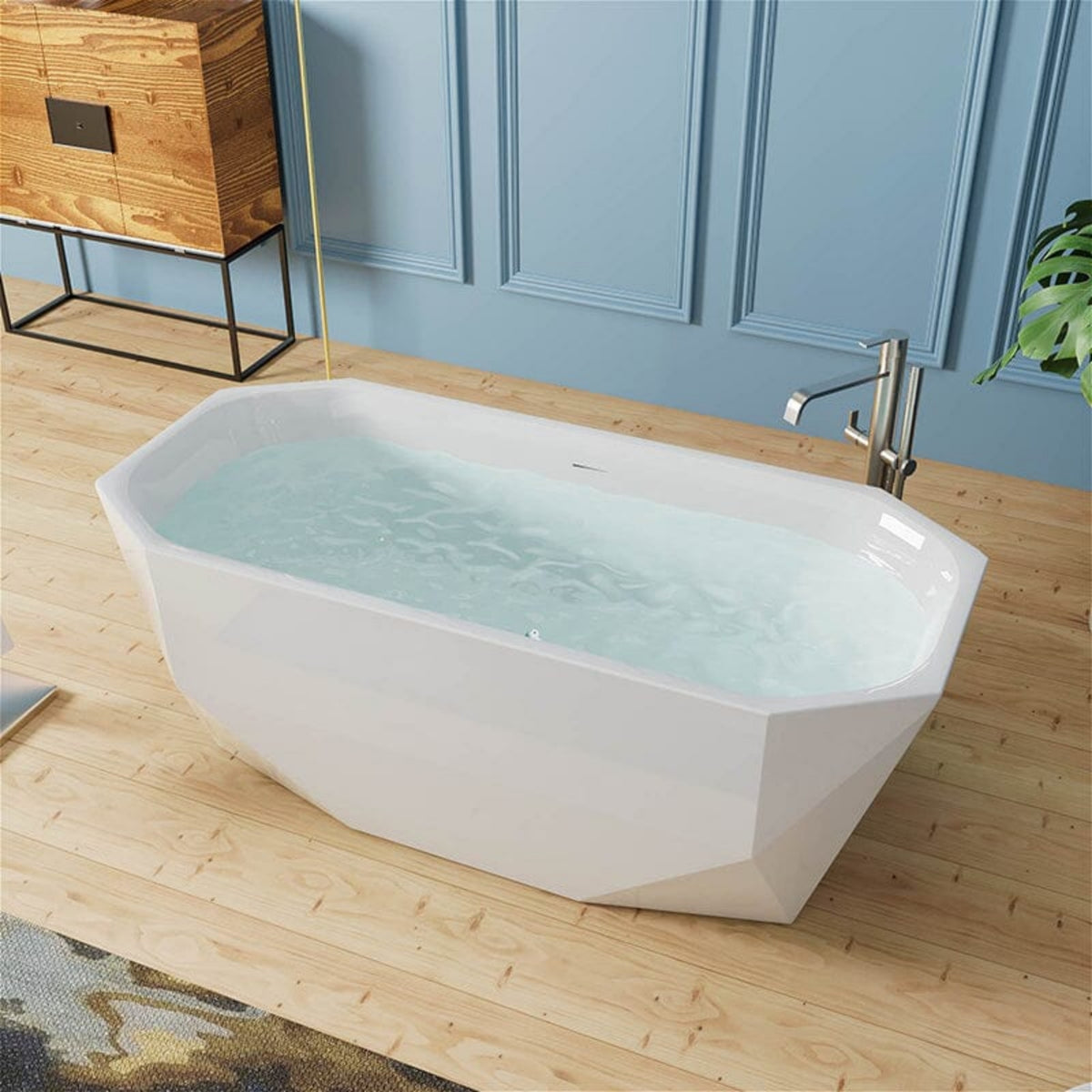 Mokleba 67 Inch Modern Acrylic Freestanding Bathtub